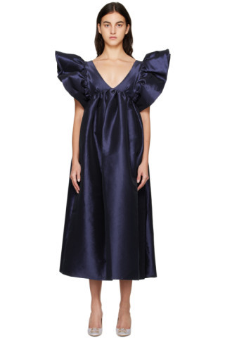 Kika Vargas - Navy Adriana Maxi Dress | SSENSE
