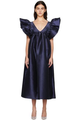 Navy Adriana Maxi Dress | SSENSE