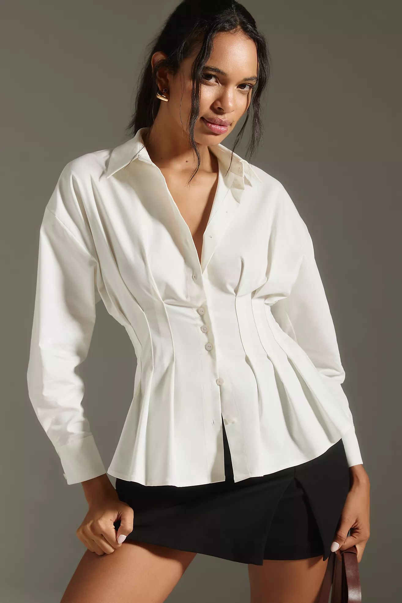 The Tobie Pleated Blouse by Exquise: Long-Sleeve Edition | Anthropologie (US)