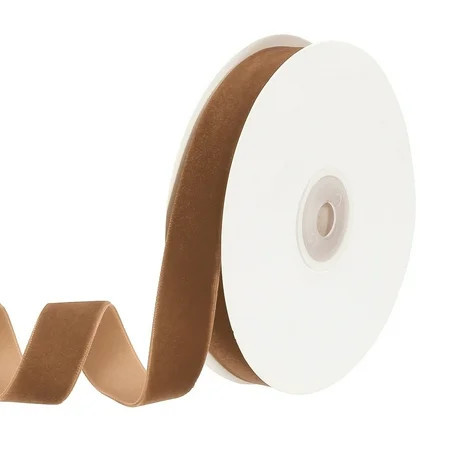 Uxcell 0.75 Inch x 10 Yard Velvet Ribbons Single Faced Vintage Velvet Ribbons Spool for Decor DIY Khaki | Walmart (US)