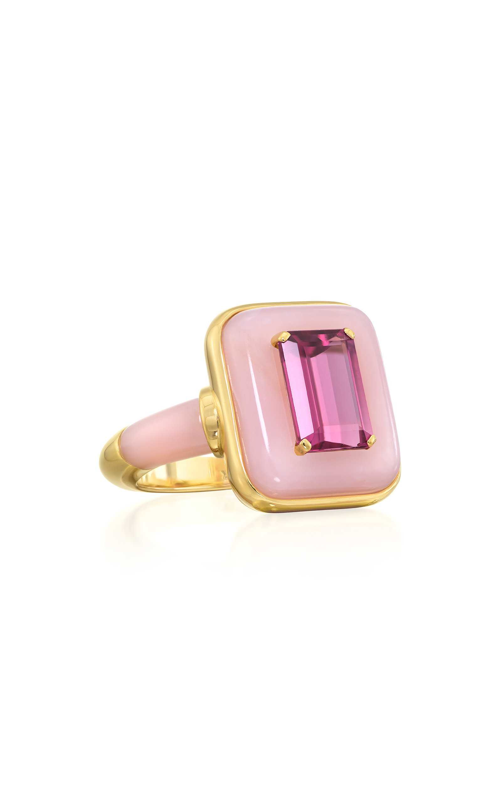 Alix 18K Yellow Gold Rubellite, Opal Ring | Moda Operandi (Global)