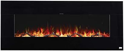 Amazon.com: BurnBrite 88001 50-Inch Dual-use Wall Mount & Recessed Electric Fireplace with Crysta... | Amazon (US)