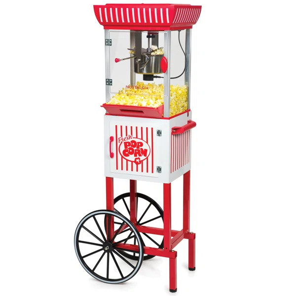 Nostalgia PC25RW 2.5-Ounce Kettle Popcorn Cart, Makes 10-Cups of Popcorn, 48-Inches Tall, Red/Whi... | Wayfair North America