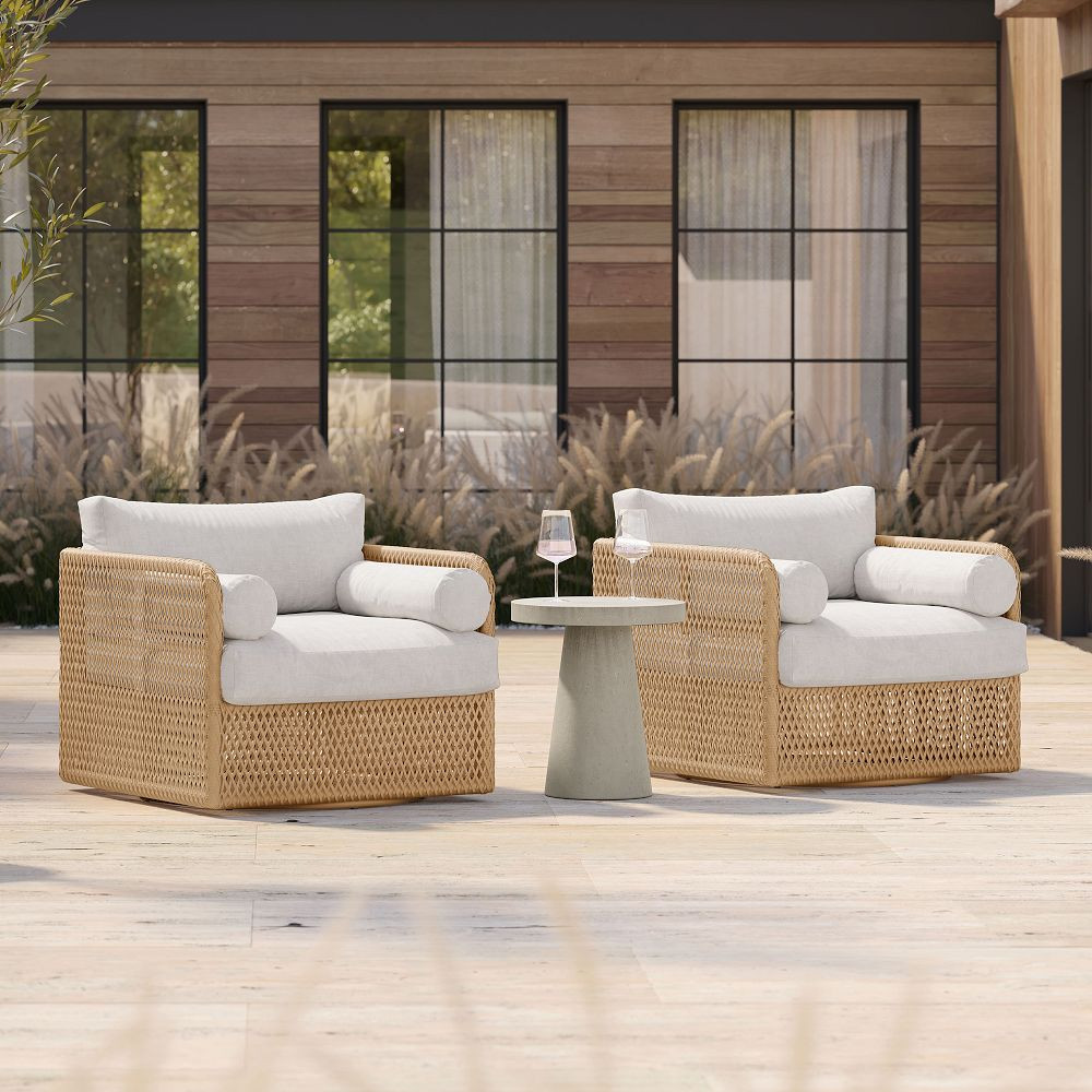 Coastal Wicker Outdoor Swivel Chair | West Elm (US)