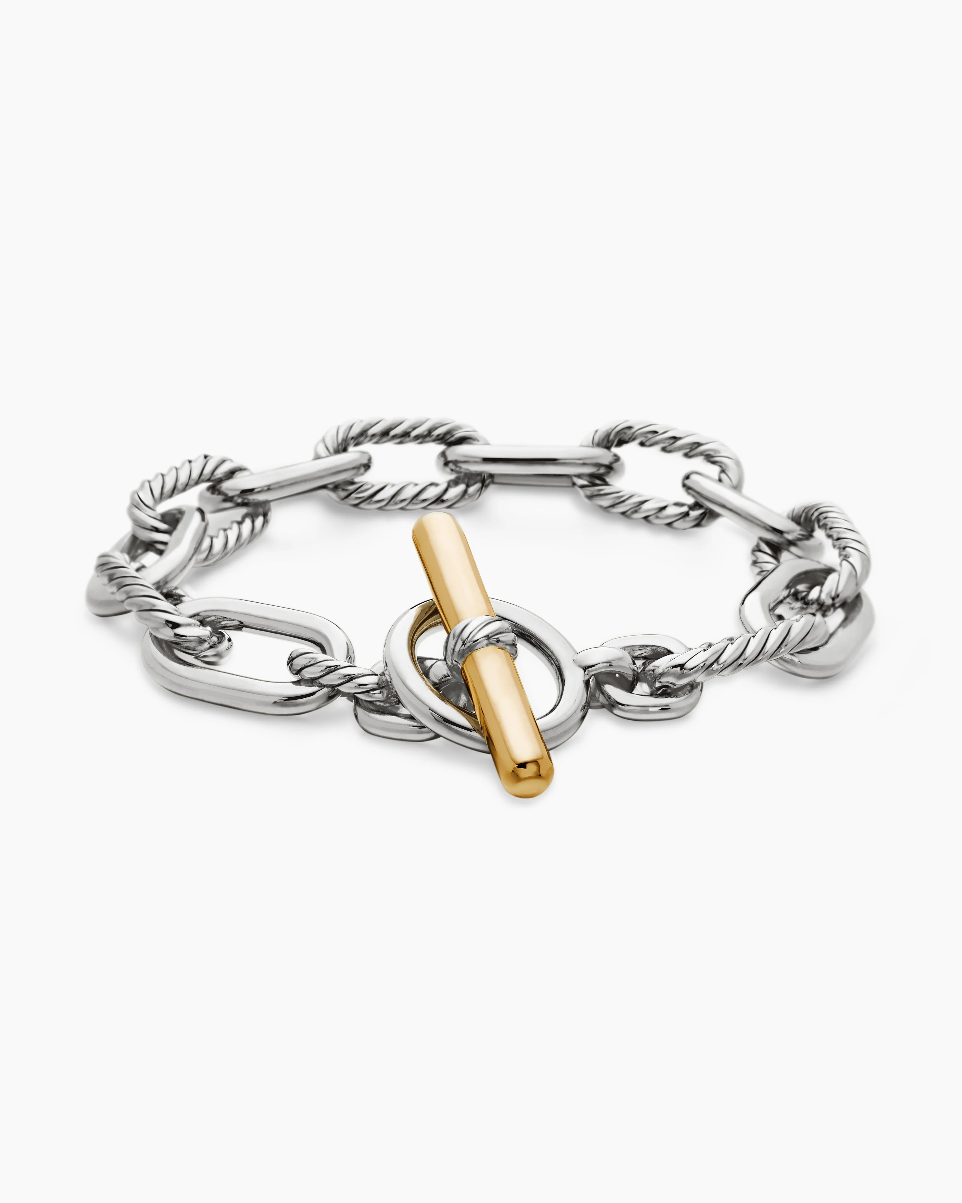 David Yurman | DY Madison Toggle Chain Bracelet in Sterling Silver with 18K Yellow Gold, 11mm | David Yurman