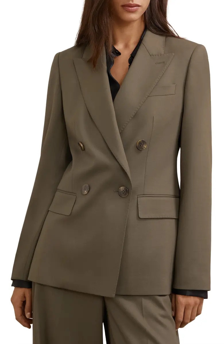 Solene Double Breasted Wool Blend Blazer | Nordstrom