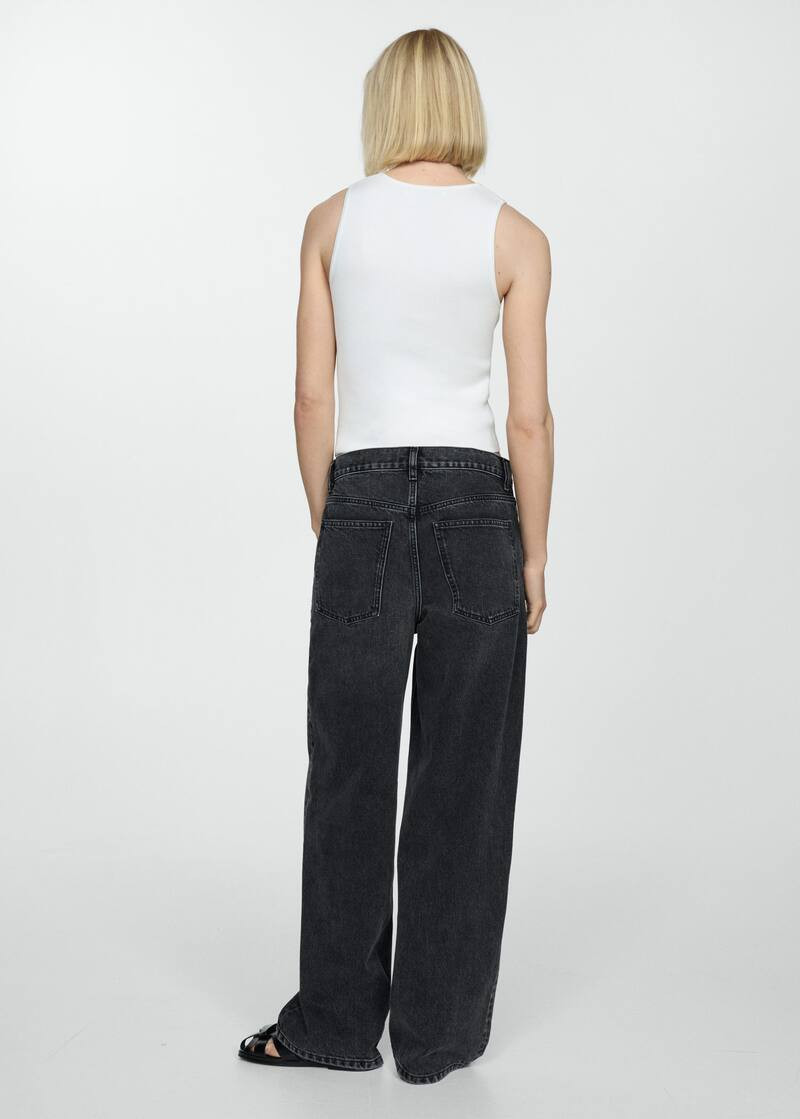 Wideleg mid-rise jeans -  Women | Mango USA | MANGO (US)