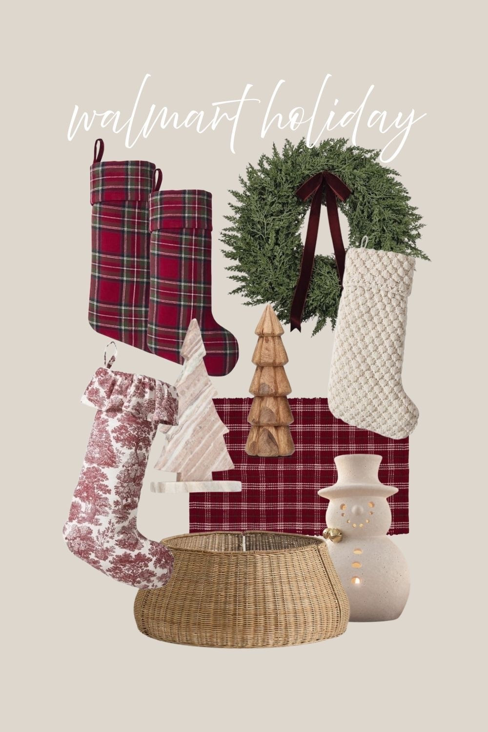 New holiday decor at Walmart. Christmas stockings. Plaid front door rug. Christmas wreath. Holiday wreath. Woven tree collar. Ralph Lauren Christmas.

#LTKSeasonal #LTKHome