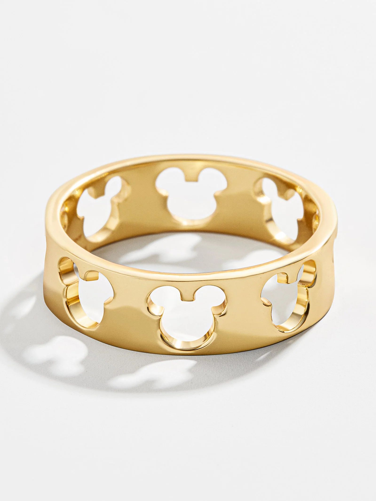 Mickey Mouse Outline 18K Gold Plated Sterling Silver Ring - Gold - Gold | BaubleBar (US)