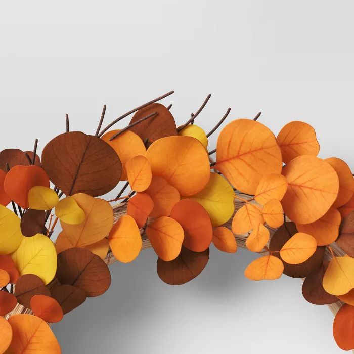 21" Artificial Eucalyptus Wreath Orange - Threshold™ | Target