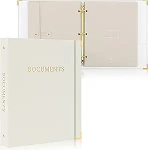 Aesthetic Document Organizer - Sturdy Linen 3-Ring Binder Safely Stores All Your Important Docume... | Amazon (US)
