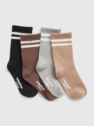 Toddler Organic Cotton Stripe Crew Socks (4-Pack) | Gap (US)