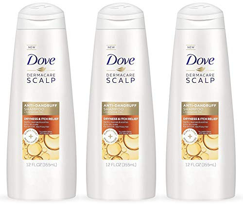 Dove Dermacare Scalp Anti Dandruff Shampoo, Dryness Itch Relief, Coconut Shea Butter Scent, 12 Fl Oz, Pack of 3 | Amazon (US)