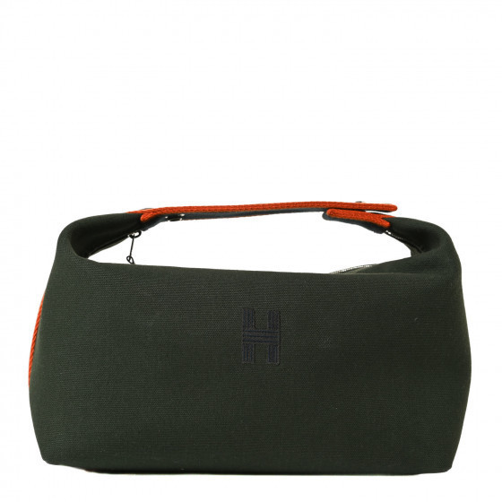 HERMES

Canvas Large Bride-A-Brac Pouch Vert Foret | Fashionphile