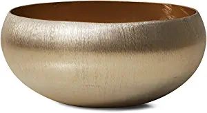 Serene Spaces Living Gold-Brushed Textured Aluminum Decorative Bowl, Measures 8" Wide and 4" Tall... | Amazon (US)