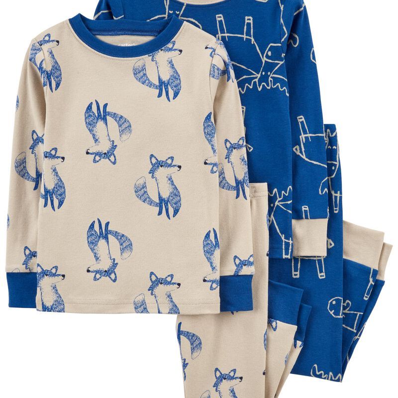 Baby 4-Piece Moose 100% Snug Fit Cotton PJs | Carter's