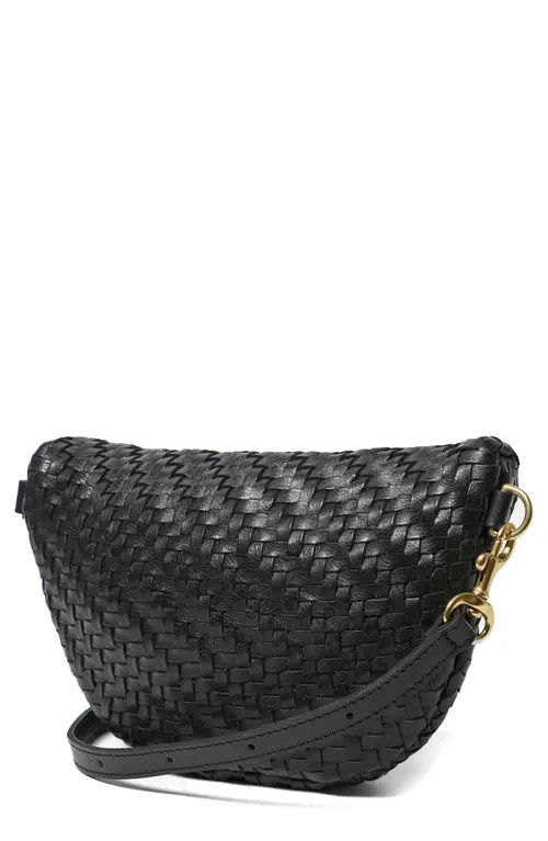 Clare V. Petite Woven Leather Belt Bag in Black at Nordstrom | Nordstrom