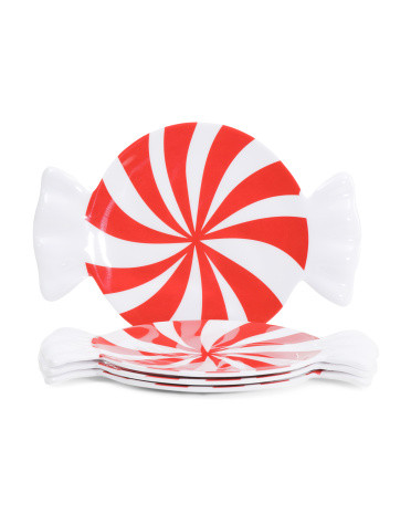 Set Of 4 Circle Candy Figural Appetizer Plates | TJ Maxx