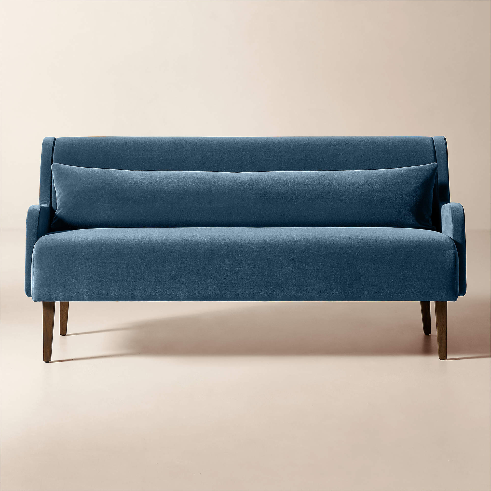 Roycroft 70" Arctic Blue Faux Mohair Dining Bench | CB2 | CB2