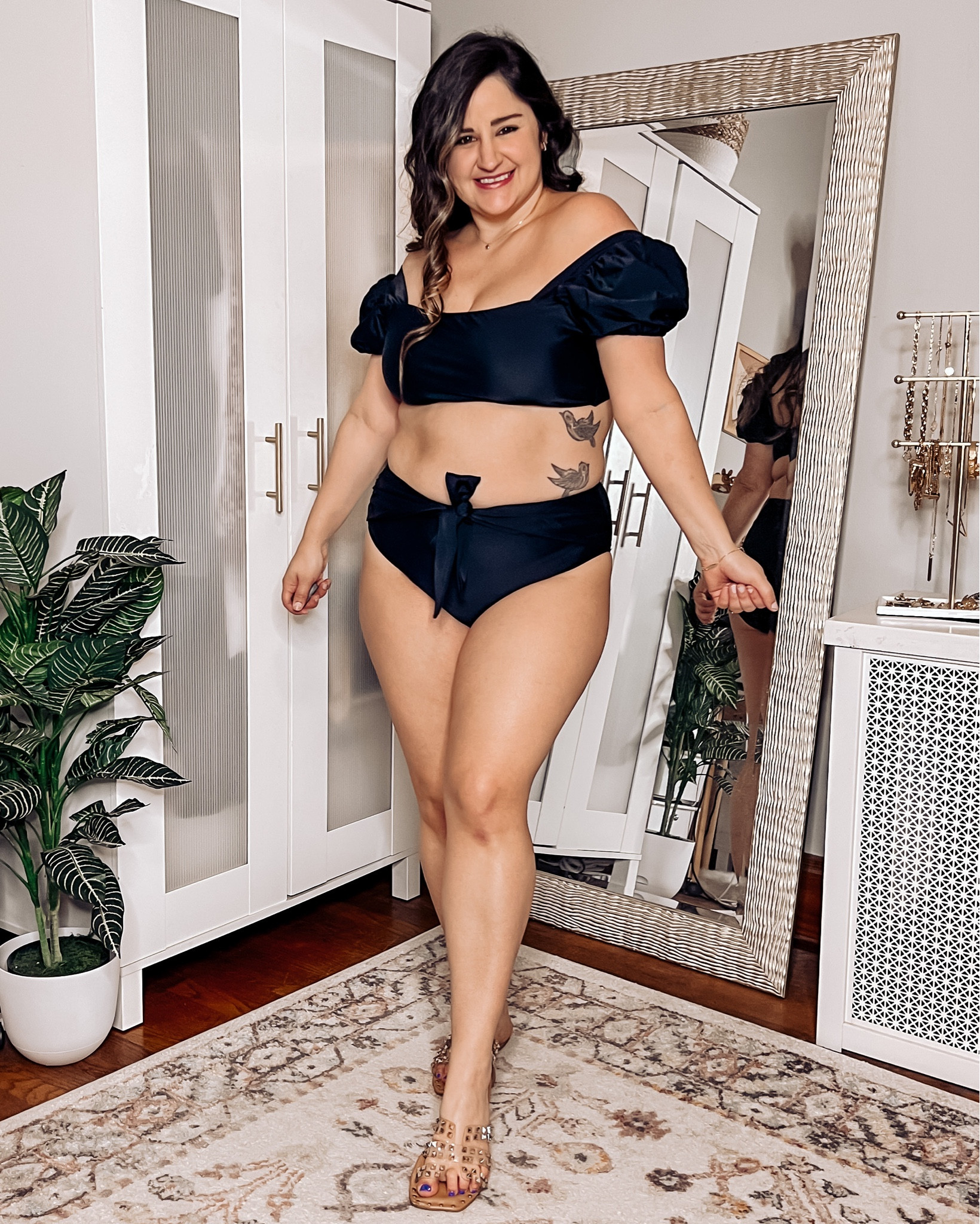 Love this black bikini with puff sleeves! Wearing an XL. Great for the beach or the pool.

Amazon swimsuit, black high waisted bikini, vacation outfit 

#LTKswim #LTKtravel #LTKcurves