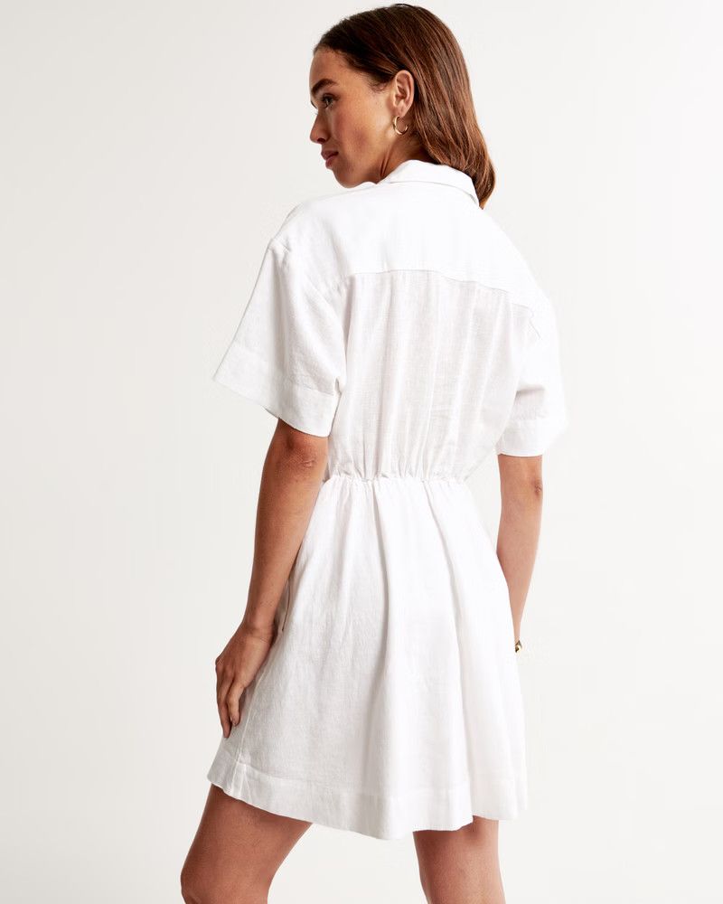 Women's Linen-Blend Shirt Dress | Women's Dresses & Jumpsuits | Abercrombie.com | Abercrombie & Fitch (US)