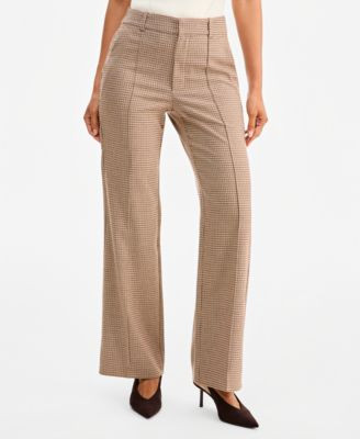 I.n.c. International Concepts Women's High-Rise Bootcut Houndstooth Pants, Macy's Exclusive - Micro Houndsth | Macy's