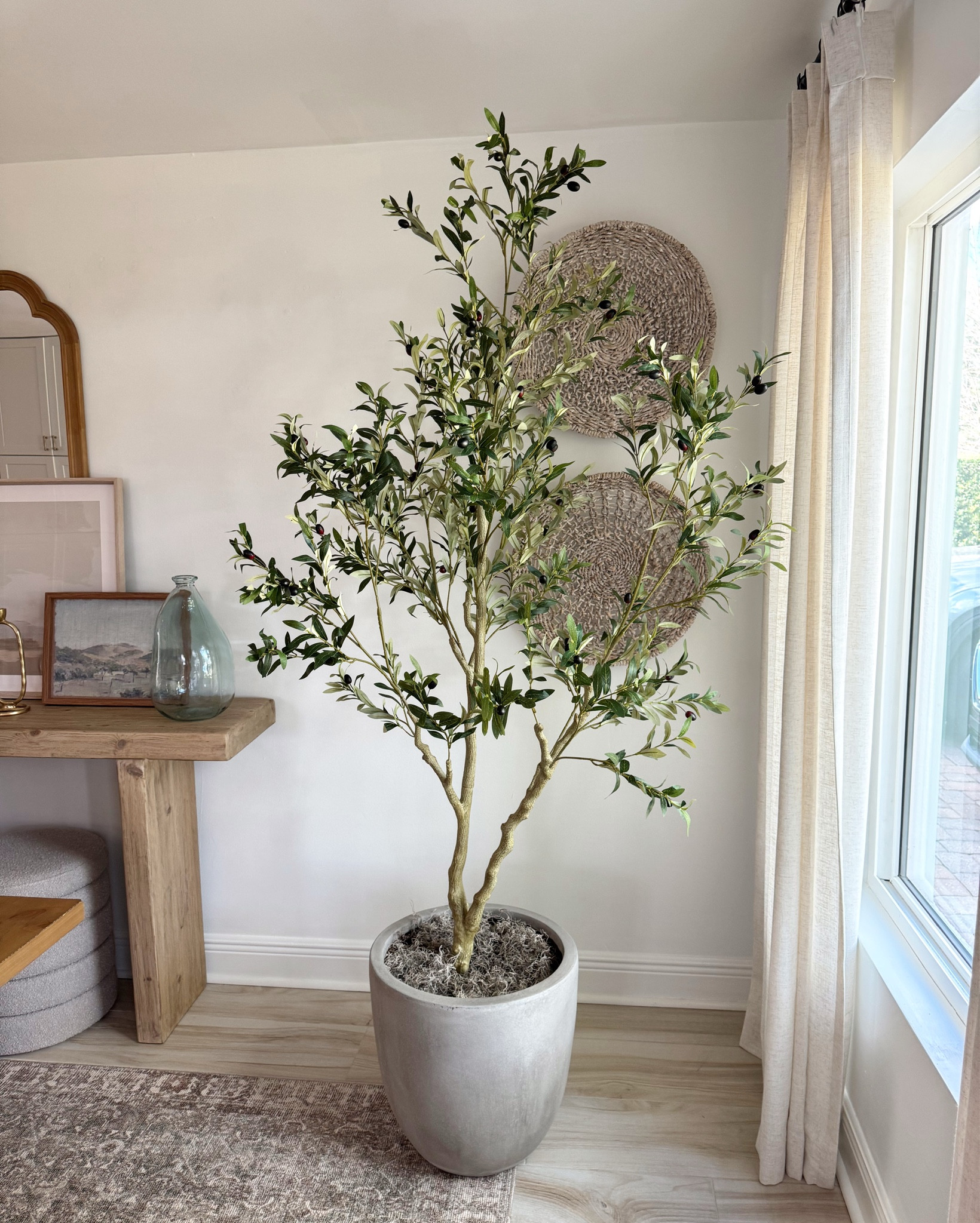 Some of my favorite home finds I’ll never get tired of in and around our space! Faux olive tree, console table, accent pillows and more!

#LTKOver40 #LTKSaleAlert #LTKHome