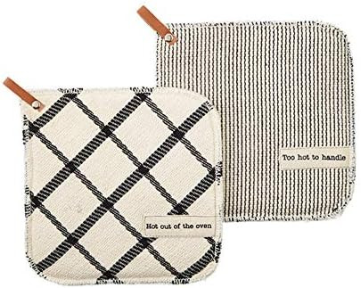 Mud Pie HOT to Handle Pot Holder Set, 8"" x 8""" (41170009H) | Amazon (US)