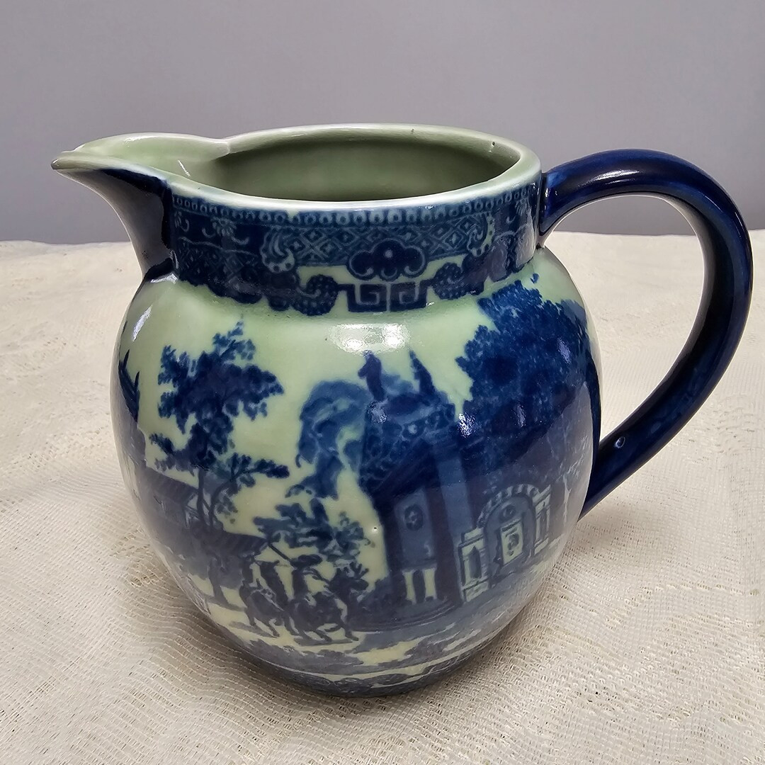 Victoria Ware Ironstone Flow Blue 6 Pitcher Water Jug Reproduction 1990's - Etsy | Etsy (US)