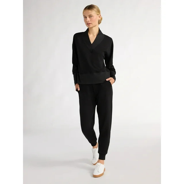 Scoop Women's Ultimate ScubaKnit V-Neck Sweatshirt, Sizes XS-XXL | Walmart (US)