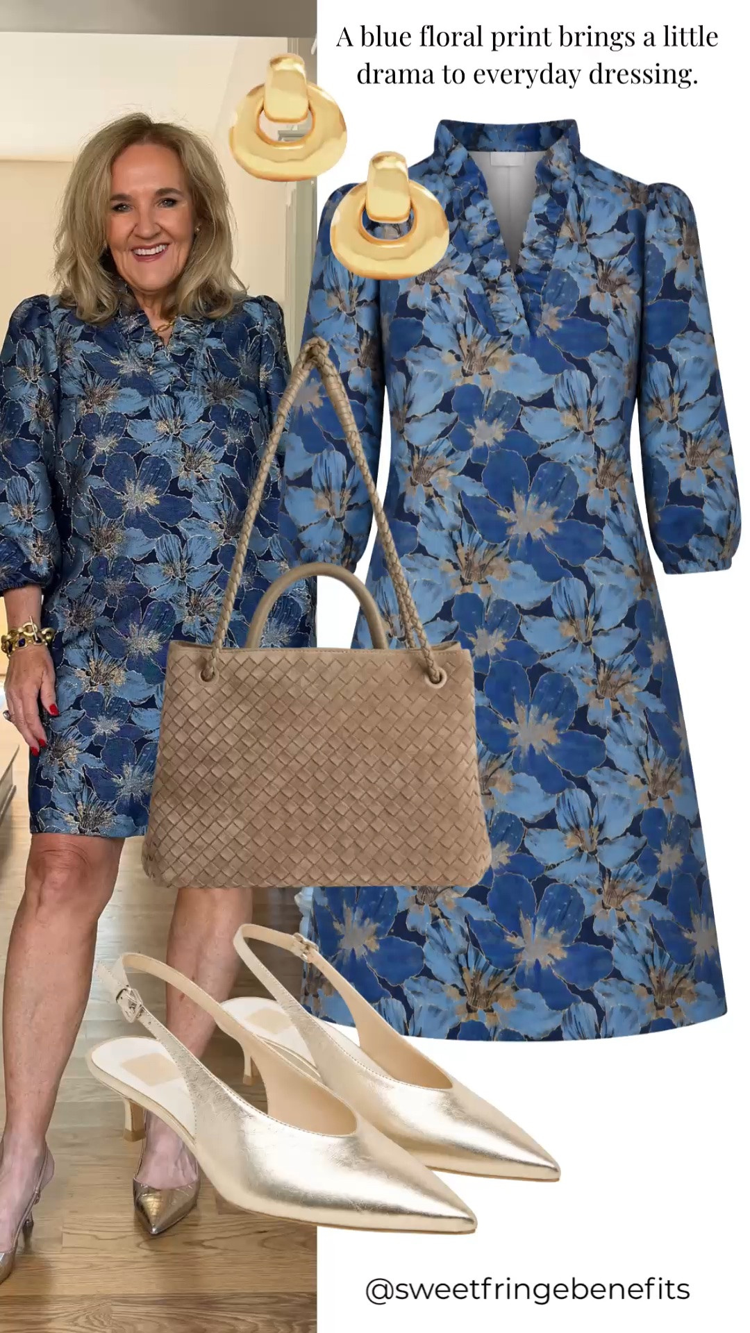 I’m always happy when a floral dress can do all the work for you. I’m wearing a medium/8 here, and the blue print with those simple shoes feels pretty without being too fussy.

#LTKootd #LTKgrwm #LTKdayinmylife