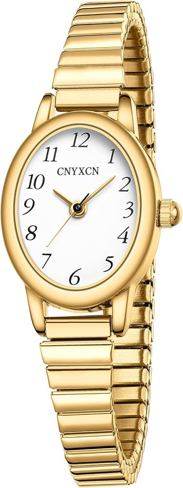 Gold Watches for Women,Easy Reading Analog Watch with Stainless Steel Expansion Band,Water Resist... | Amazon (US)