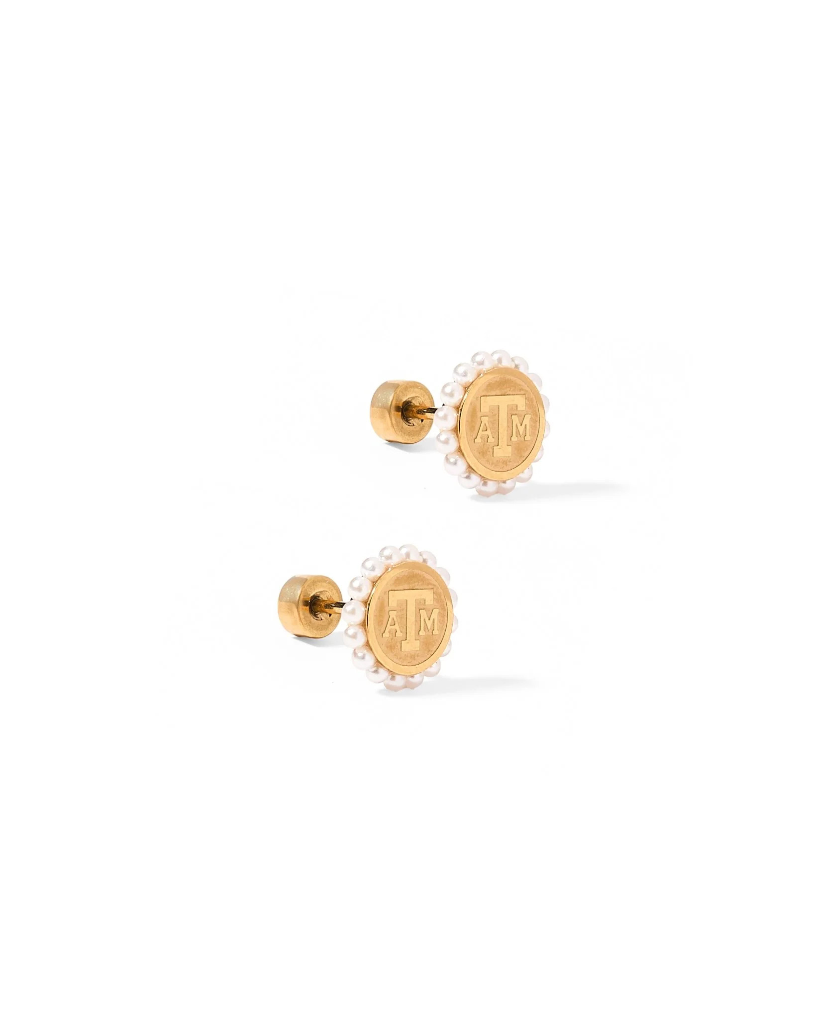Screwback Stud Earrings - Texas A&M Alice Logo Gold | LINNY CO LLC