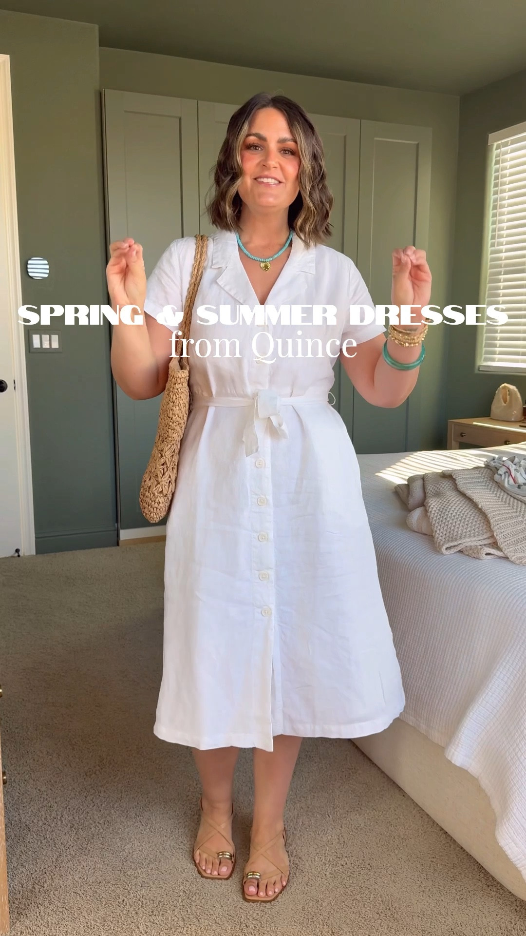 Obsessed with these dresses from @onequince for spring and summer ☀️ 

Wearing a large in all - and I LOVE that they come in so many colors!

#quincepartner spring dresses, graduation party, Easter dress, size 12, midsize

#LTKMidsize #LTKOver40 #LTKootd
