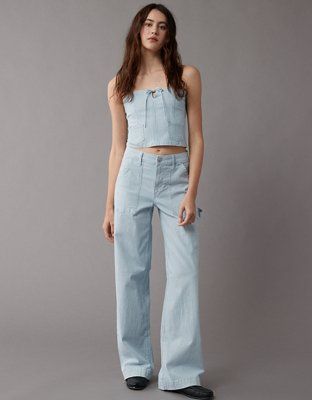 AE Stretch Super High-Waisted Baggy Wide-Leg Jean | American Eagle Outfitters (US & CA)