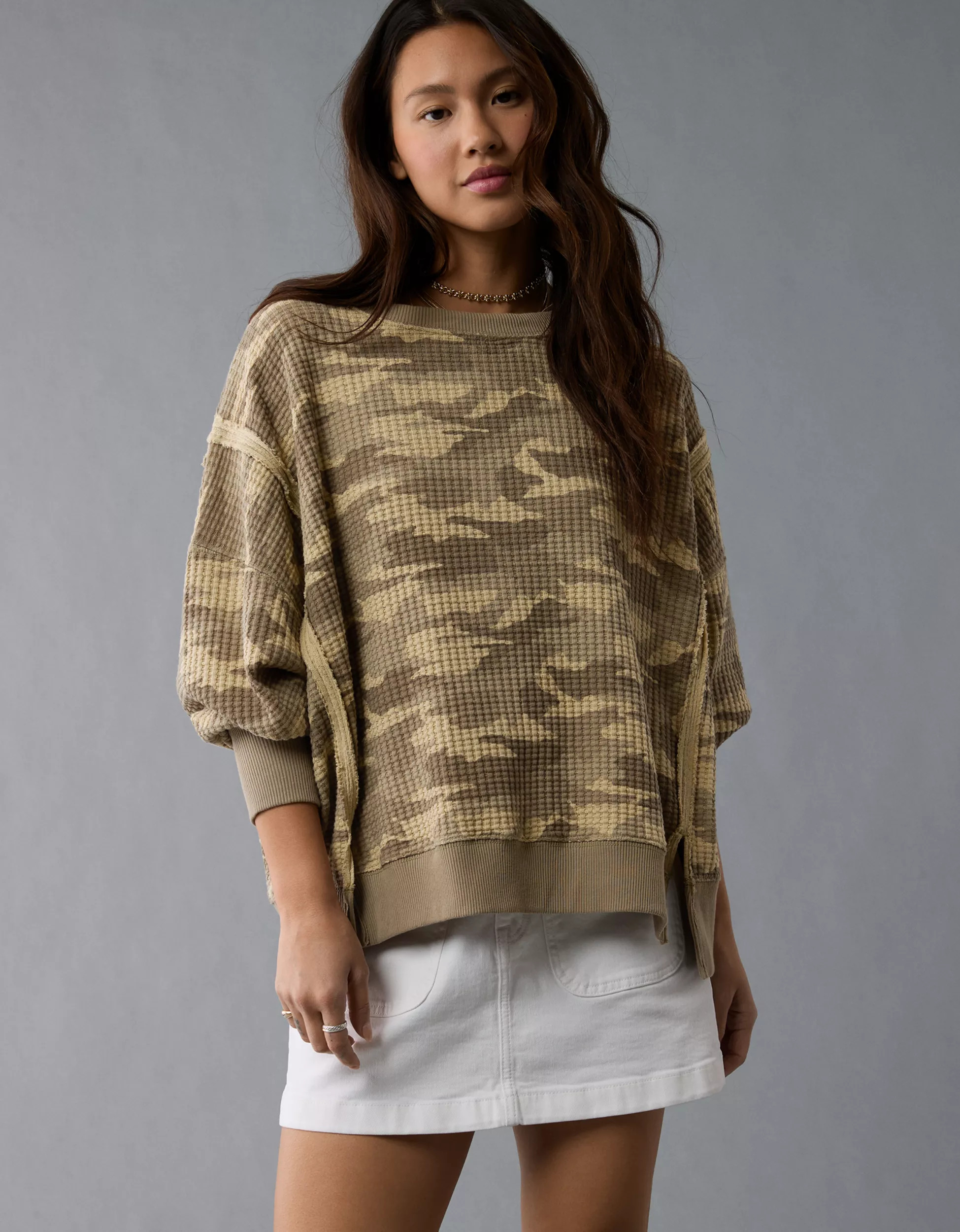 AE Big Hug Waffle Sweatshirt | American Eagle Outfitters (US & CA)