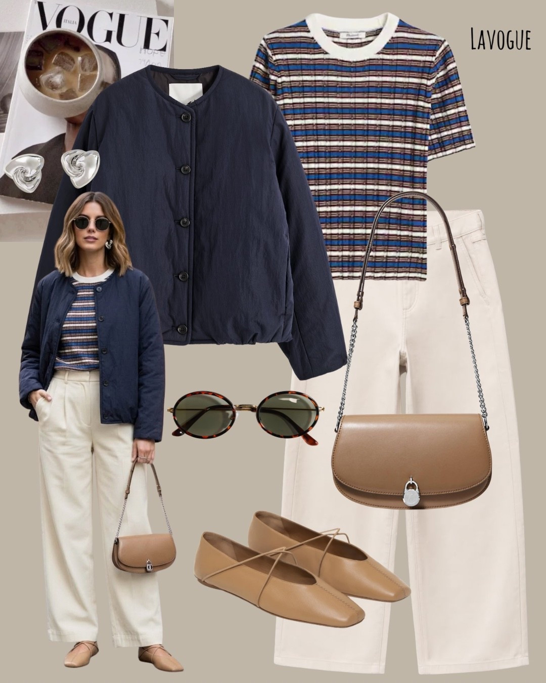 Easy spring layers 💙 - Blue jacket over a striped merino wool tee, cream jeans, and tan flats with a matching bag—light, fresh, and effortless.

Shop Below 👇🏼 

#LTKStyle #SpringOutfits #EverydayStyle

#LTKSeasonal #LTKootd #LTKWorkwear
