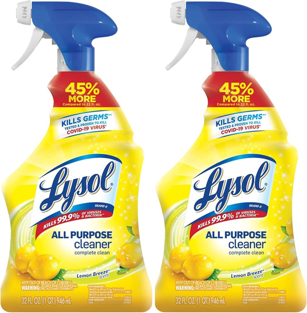 LYSOL All-Purpose Cleaner, Sanitizing and Disinfecting Spray, To Clean and Deodorize, Lemon Breez... | Amazon (US)