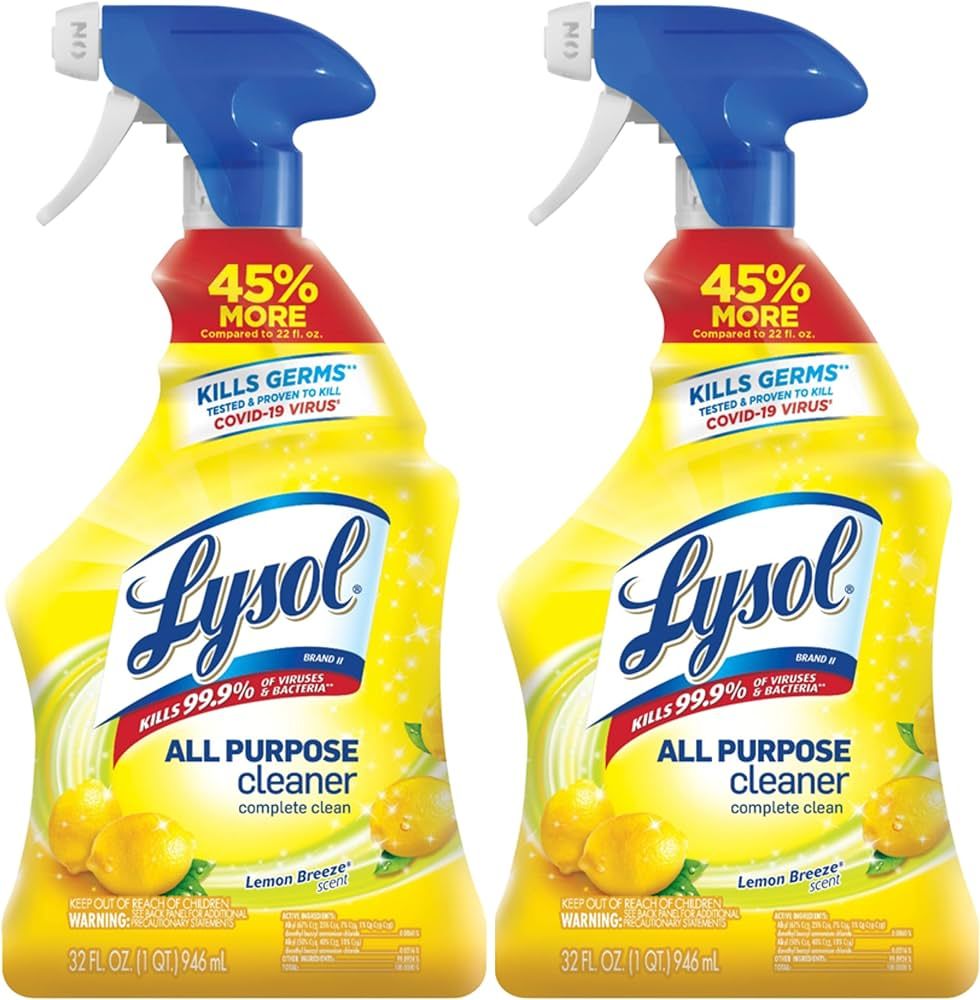 LYSOL All-Purpose Cleaner, Sanitizing and Disinfecting Spray, To Clean and Deodorize, Lemon Breez... | Amazon (US)