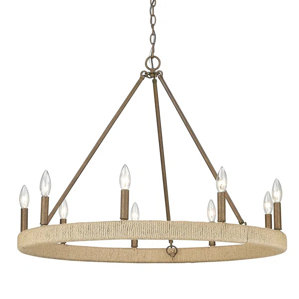 Zeno 9 - Light Dimmable Wagon Wheel Chandelier | Wayfair North America