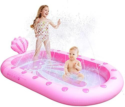 3 in 1 Inflatable Sprinkler Pool for Kids，Kiddie Pool for Toddlers Wading Swimming Pool，Schal... | Amazon (US)