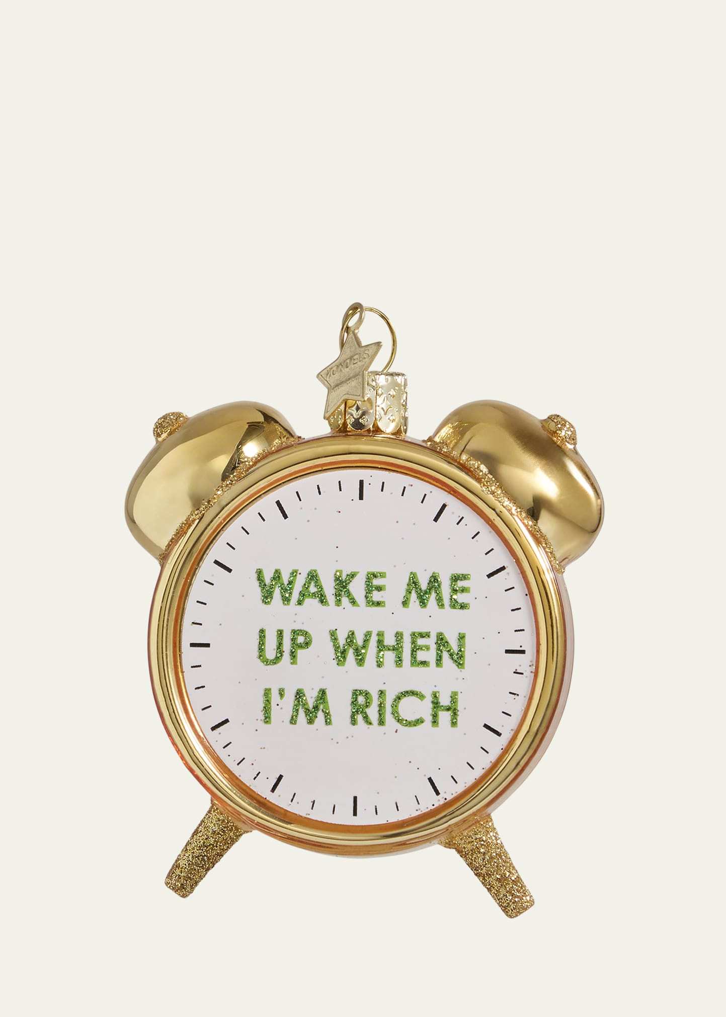 Vondels Shiny Gold Rich Alarm Clock Christmas Ornament | Bergdorf Goodman