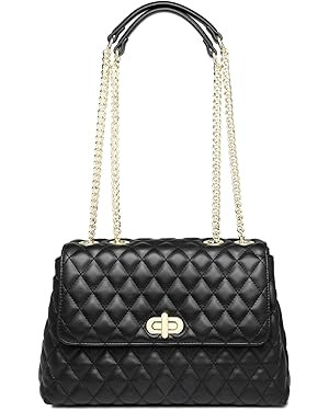 ER.Roulour Quilted Crossbody Bags for Women, Trendy Roomy Shoulder Handbags with Flap Gold Hardwa... | Amazon (US)