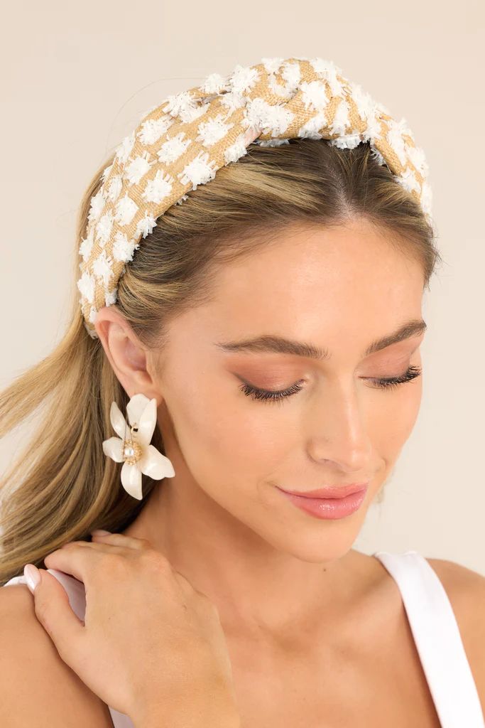 Steps In The Sand White Natural Headband | Red Dress 