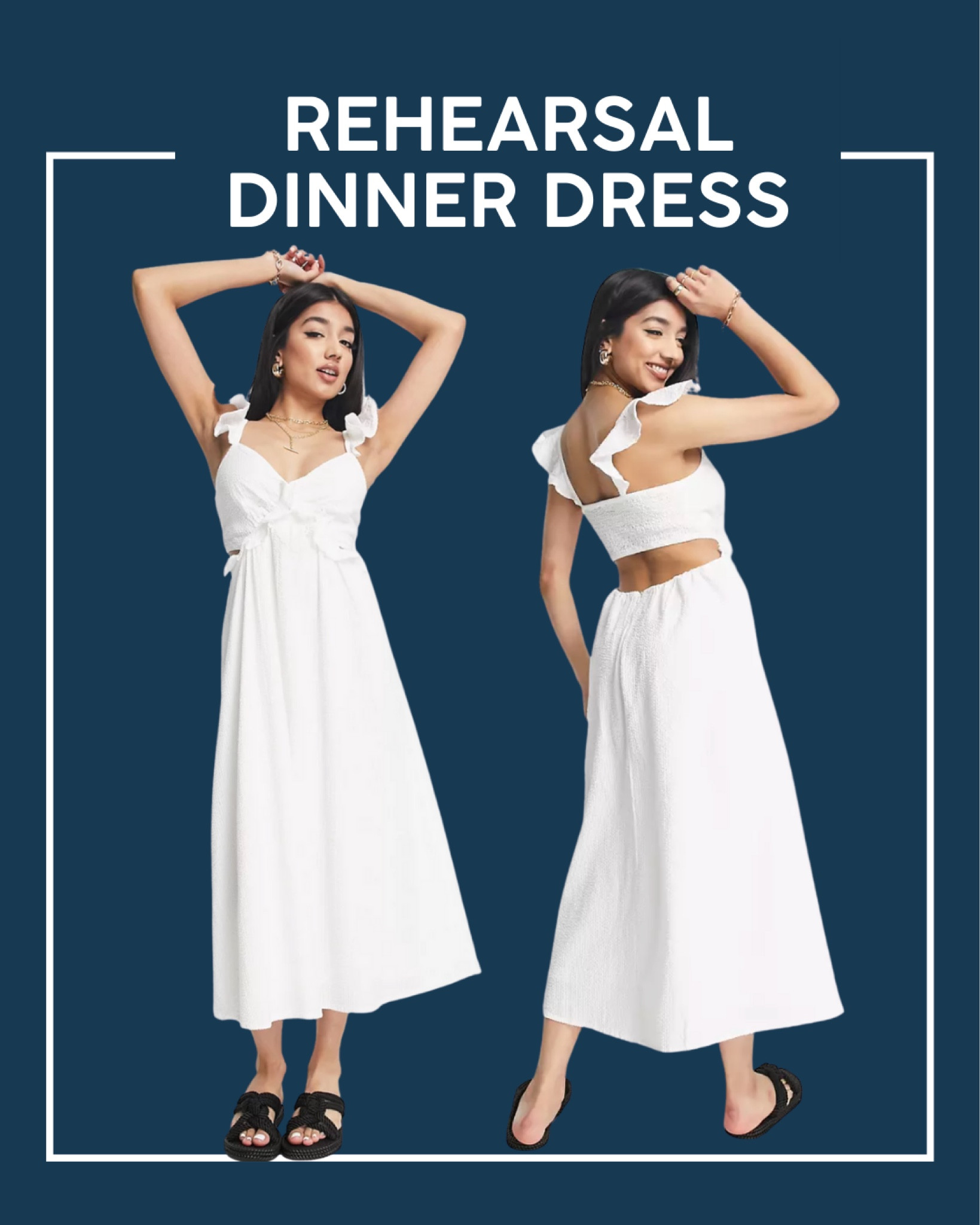 The perfect casual and flirty rehearsal dinner dress! 

Bridal wardrobe, little white dress, white midi, flirty bridal dress, rehearsal dinner, grooms dinner, bridal shower 

#LTKunder50 #LTKwedding #LTKsalealert