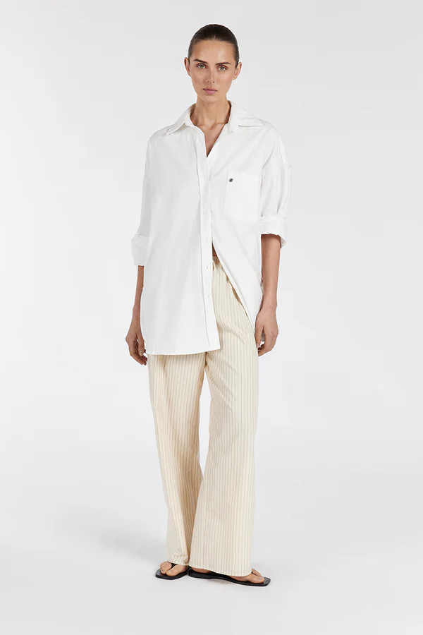 RILEY CREAM COTTON STRIPE PANT | DISSH