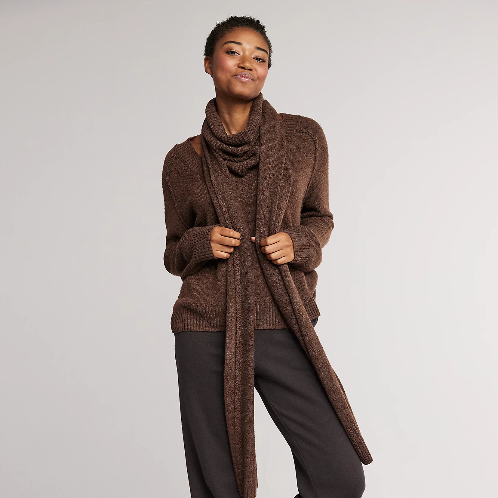 Women's Yummy Sweater Co. Funnelneck Pullover Wrap Scarf | Kohl's