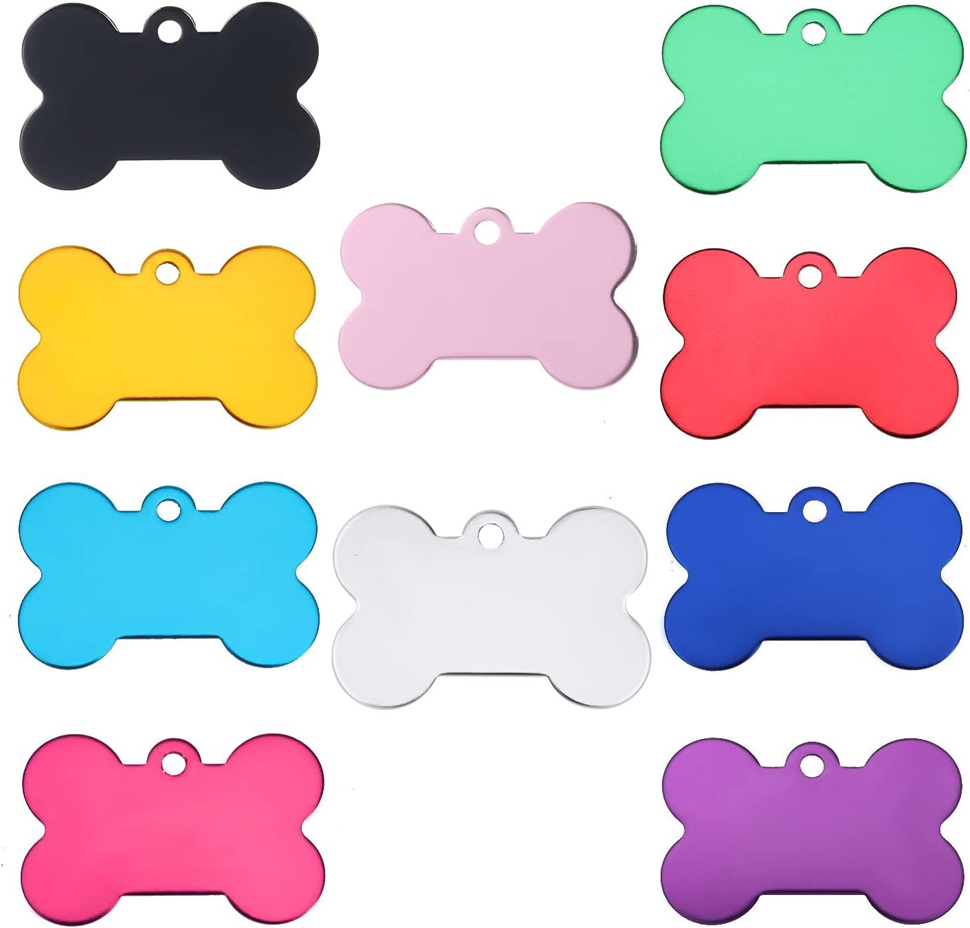 NC 20 Pcs Pet ID Tag Bone Shape Double Sided Dog Cat Pet Name Phone Number ID Tag Charm Personali... | Amazon (US)