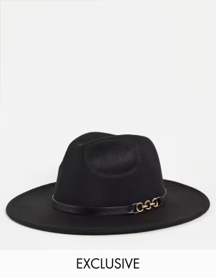 My Accessories London Exclusive black fedora with buckle detail | ASOS US