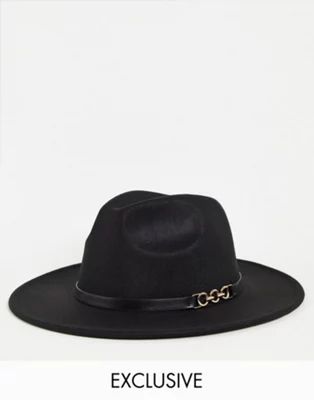 My Accessories London Exclusive black fedora with buckle detail | ASOS US